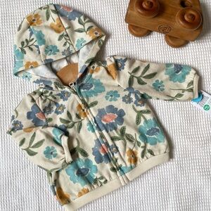 NWT Child of Mine Floral Hoodie - Cream, Blue, and Orange